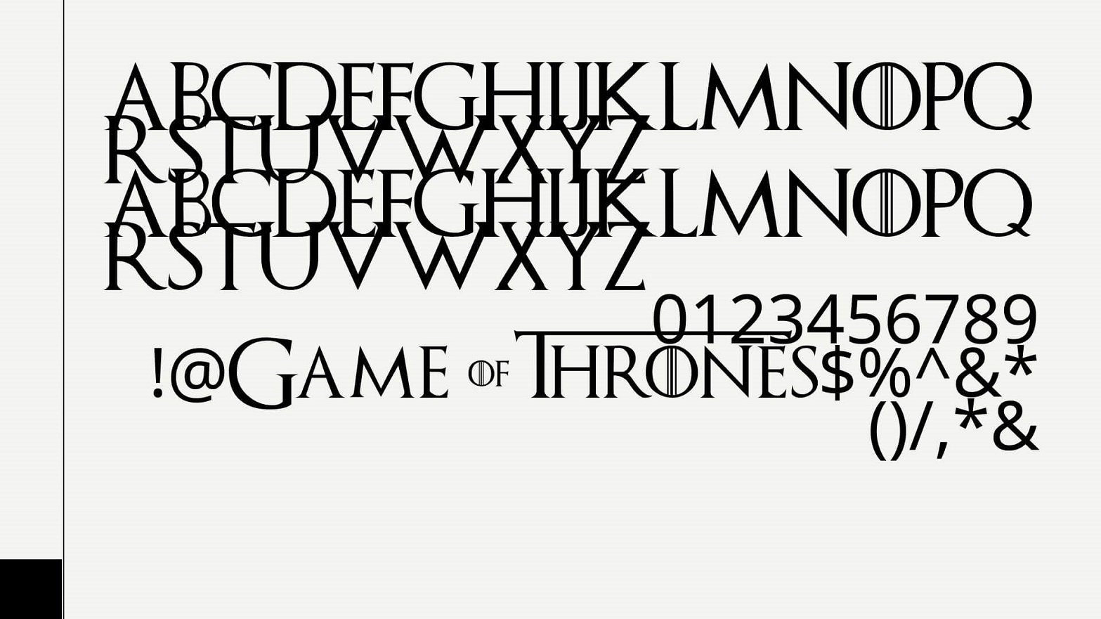 Games of Thrones Font View